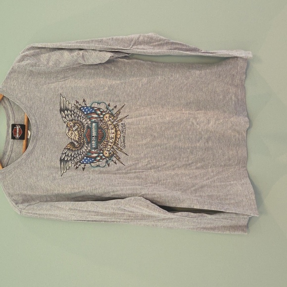 Harley-Davidson Gray Long Sleeve Tee with Winged Emblem Size XXL Maryville TN - Picture 1 of 8